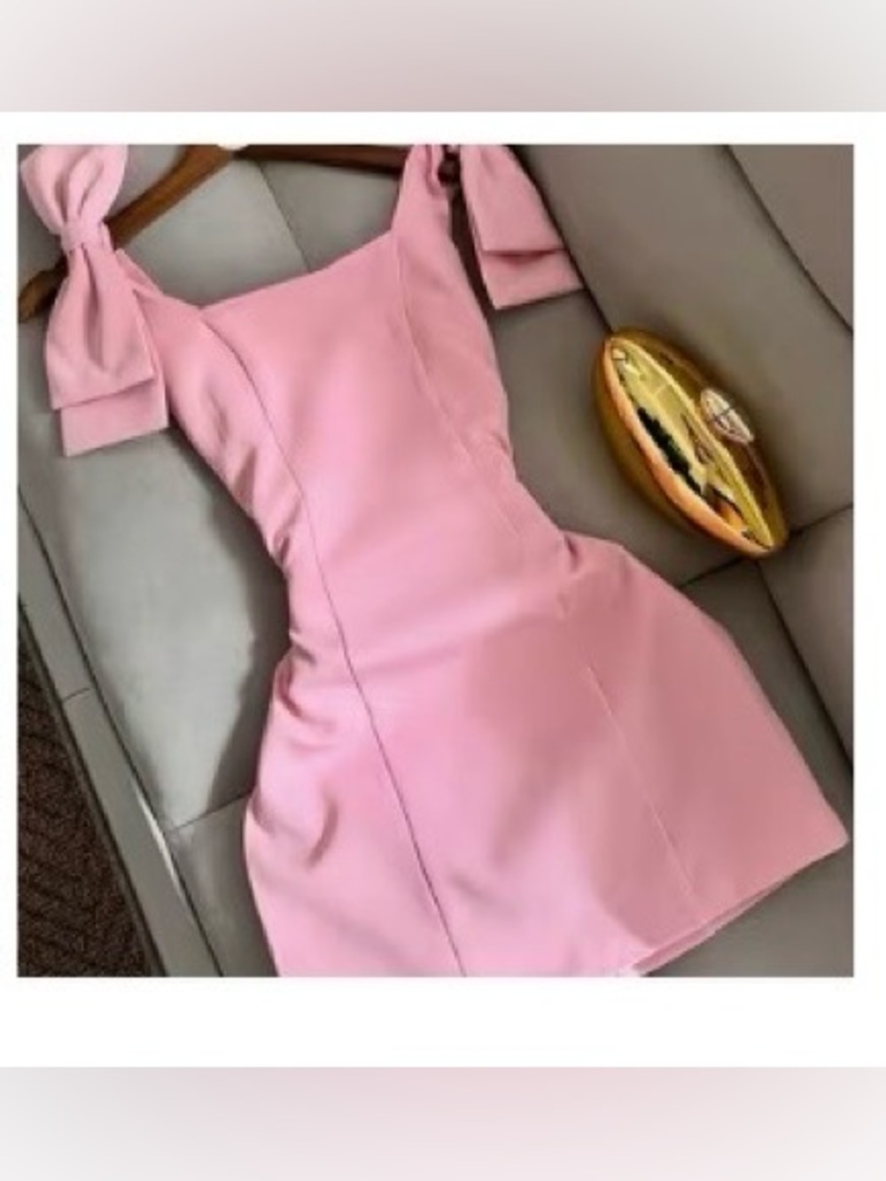 NEW Pink Mini Dress with Shoulder Bows Size XL